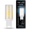 Лампа GAUSS G9 AC185-265V 5W 520lm 4100K керамика LED 1/10/200 107309205