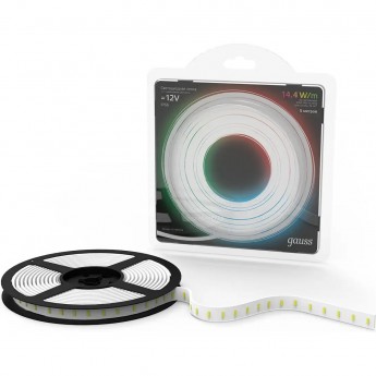 Лента GAUSS LED 5050/60-SMD 14.4W 12V DC RGB IP66 (блистер 5м)