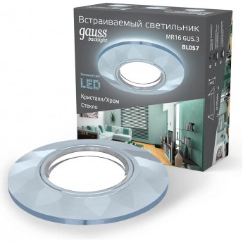 Светильник GAUSS BACKLIGHT BL057 Круг Гран. Кристалл/Хром, Gu5.3, LED 4100K