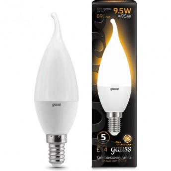 Светодиодная лампа GAUSS LED BLACK CANDLE TAILED E14 9.5W 3000K Светодиодная лампа GAUSS LED BLACK CANDLE TAILED E14 9.5W 3000K